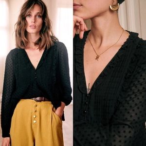 SEZANE Mirta Blouse in Noir